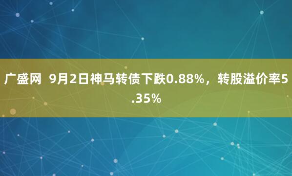 广盛网  9月2日神马转债下跌0.88%，转股溢价率5.35%
