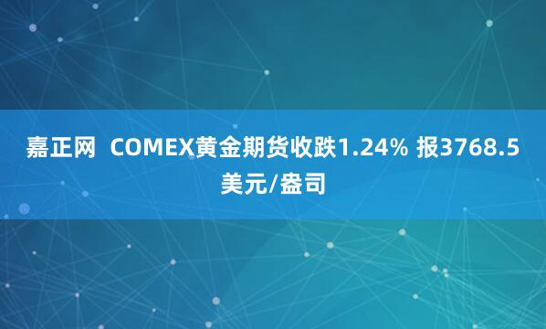 嘉正网  COMEX黄金期货收跌1.24% 报3768.5美元/盎司